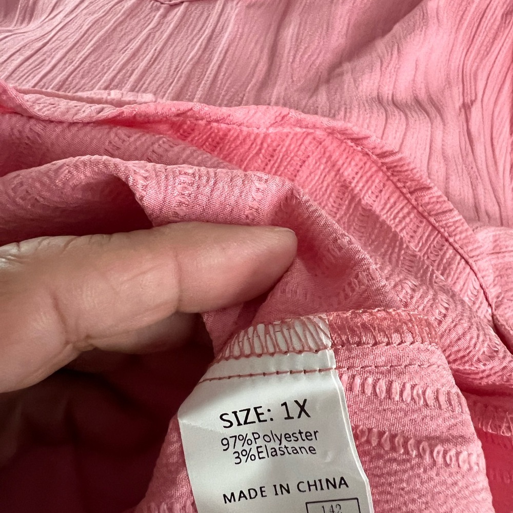 Pink V-Neck Ruffle Sleeve Top - Picture 4 of 5